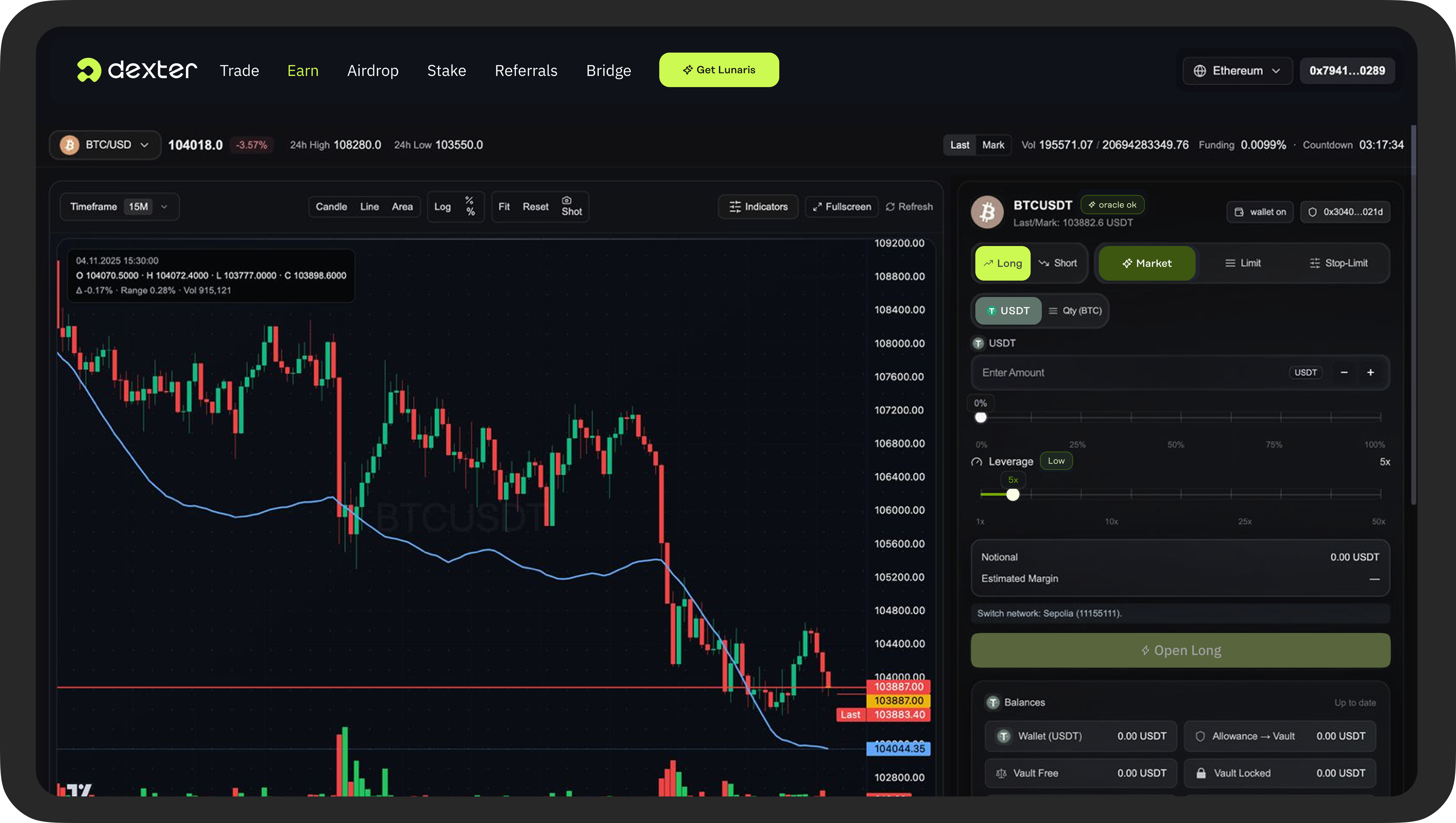 trading dashboard